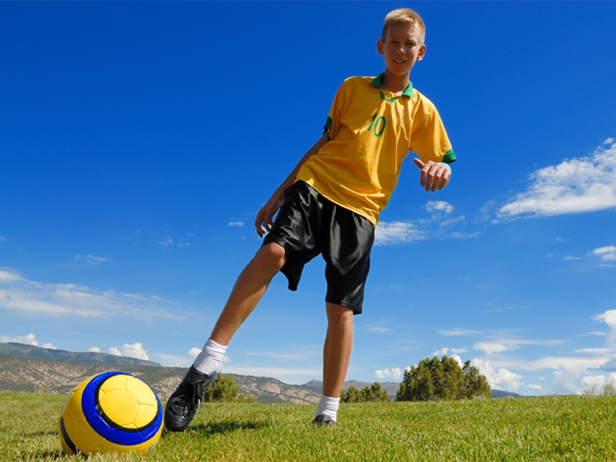 Boy with soccer ball